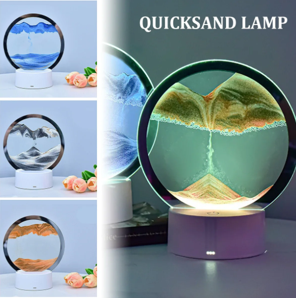 Лампа- ночник "Зыбучий песок" с 3D эффектом Desk Lamp (RGB -подсветка, 7 цветов) / Песочная картина - фото 7 - id-p209020253