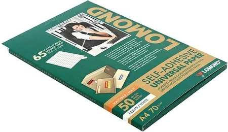 Бумага самоклеящаяся для изготовления этикеток Lomond, А4, 65 шт., 38×21,2 мм, матовая, белая - фото 2 - id-p209021925