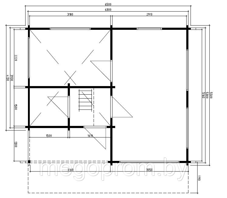 Дачный домик 30m² / 5,5 x 6,5 m / 110*140mm - фото 2 - id-p29648767