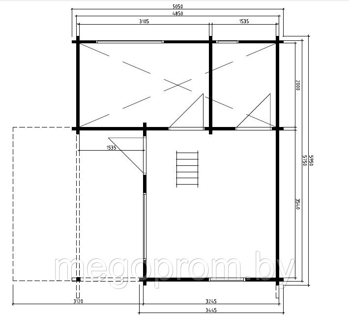 Дачный домик 26,4m² / 6 x 5 m / 110*140mm - фото 2 - id-p29648840