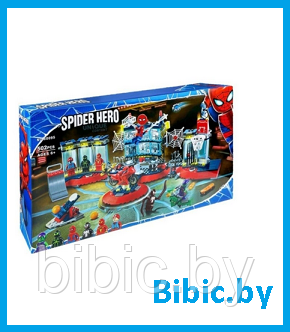 Детский игровой конструктор Нападение на мастерскую паука, аналог лего lego марвел, игрушка для мальчиков - фото 1 - id-p209050146