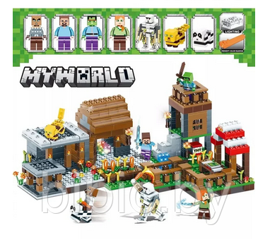 Детский конструктор Minecraft Деревня в лесу Майнкрафт, LB600 my world аналог лего lego. Игры для детей - фото 3 - id-p209075541