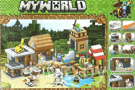 Детский конструктор Minecraft Деревня в лесу Майнкрафт, LB600 my world аналог лего lego. Игры для детей - фото 7 - id-p209075541