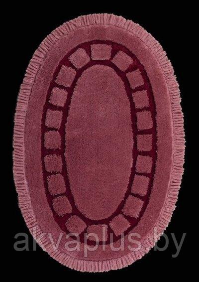 Коврик овал 160*90 темно- розовый с бордовым