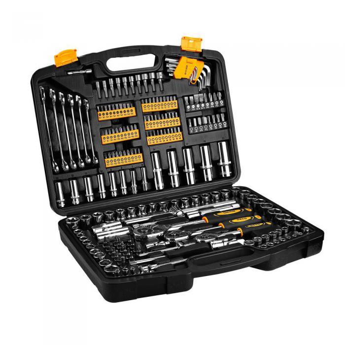 Слесарный набор инструментов в чемодане DEKO DKAT200 SET 200 универсальный для авто 065-0913