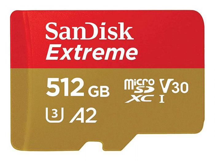 512Gb - SanDisk Extreme Micro Secure Digital XC Class 10 UHS-I A2 C10 V30 U3 SDSQXAV-512G-GN6MN - фото 1 - id-p208363071