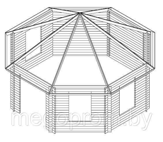 Летний домик 18m² / 5,4 x 5,4 m / 110mm - фото 3 - id-p29687305