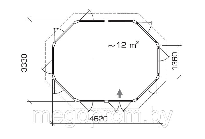 Летний дачный домик 12m² / 4,7 x 3,4m / - фото 3 - id-p29687307