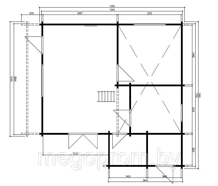 Дачный домик 42,5m² / 7,3 x 7,2 m / 110*140mm - фото 5 - id-p29684853