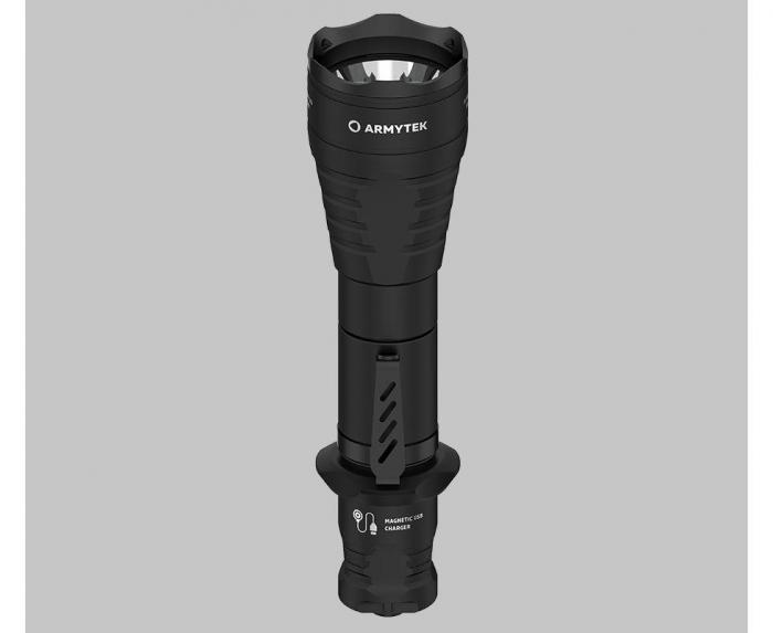 Мощный тактический ручной фонарь Armytek Predator Pro Magnet USB Белый фонарик для охоты рыбалки - фото 3 - id-p208942375