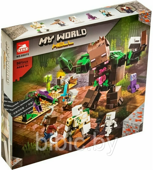 Детский конструктор Minecraft Мерзость из джунглей Майнкрафт, 60075 my world аналог лего lego. Игры для детей - фото 2 - id-p209246837