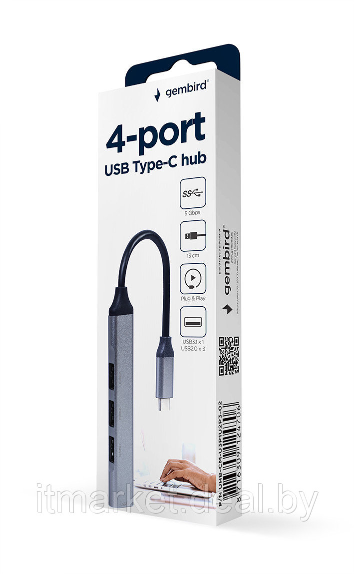 Разветвитель USB Gembird UHB-CM-U3P1U2P3-02 - фото 3 - id-p209250356