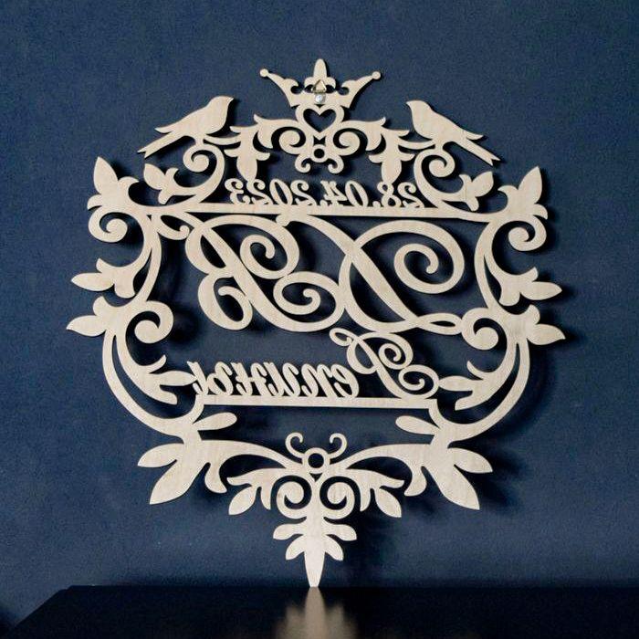 Монограмма на свадьбу Фамильный герб с короной, без покраски - фото 2 - id-p209251628