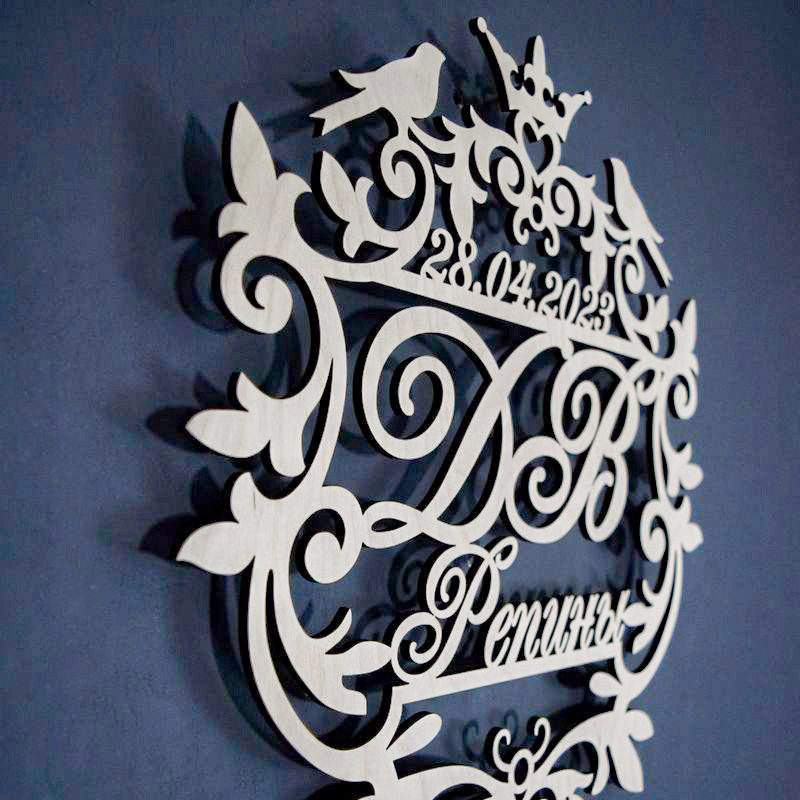 Монограмма на свадьбу Фамильный герб с короной, без покраски - фото 3 - id-p209251628