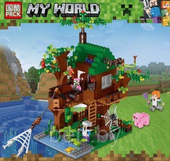 63122 Конструктор PRCK Minecraft Дом у реки, 443 детали, Майнкрафт - фото 4 - id-p209251635