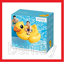 INTEX 57556 Надувной плот с ручками "Жёлтый утёнок", круг для купания, плавания детей, интекс