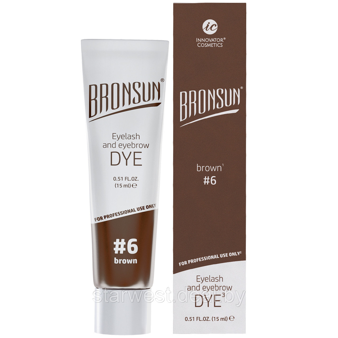 Bronsun Eyelash and Eyebrow Dye #6 Коричневый / Brown 15 мл Краска для бровей и ресниц - фото 3 - id-p209251661