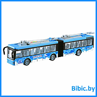 Детский инерционный автобус WY915B для мальчиков, игрушка для детей на батарейках, свет, звук, машинки