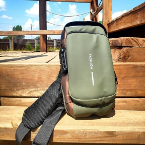 Сумка - рюкзак через плечо Fashion с кодовым замком и USB / Сумка слинг / Кросc-боди барсетка Зеленый с - фото 1 - id-p209253182
