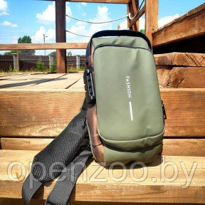 Сумка - рюкзак через плечо Fashion с кодовым замком и USB / Сумка слинг / Кросc-боди барсетка  Зеленый с