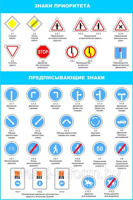 Знаки приоретета р-р 100*70 см
