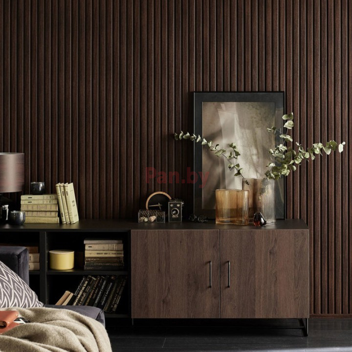 Декоративная реечная панель из полистирола Vox Linerio L-Line Chocolate 2650*122*12 мм Распродажа - фото 3 - id-p209256560