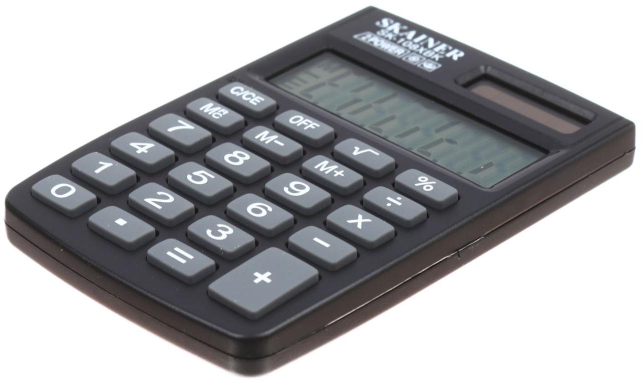 Калькулятор карманный 8-разрядный Skainer SK-108XBK серый