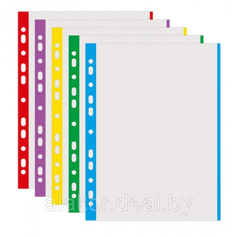 Файлы (папка-карман) Donau с цветной перфорацией, ярко-голубой, А4, 40мкм,100шт/уп - фото 1 - id-p209267827