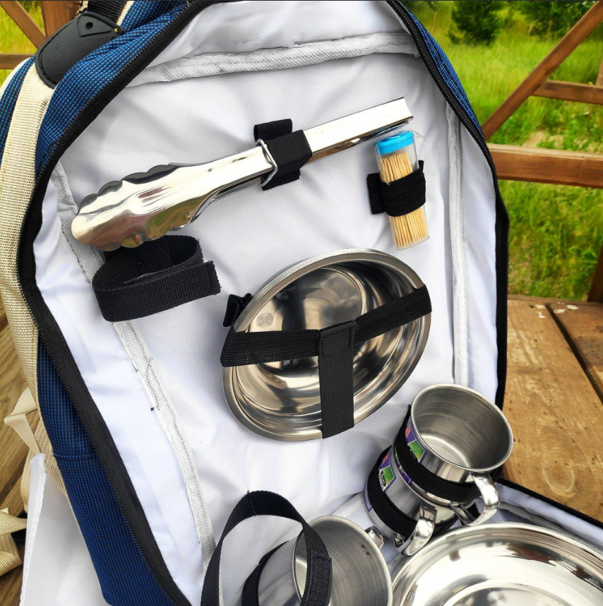 Рюкзак - холодильник с набором посуды на 4 персон / Туристический рюкзак для отдыха на природе 27в1 - фото 8 - id-p209269161