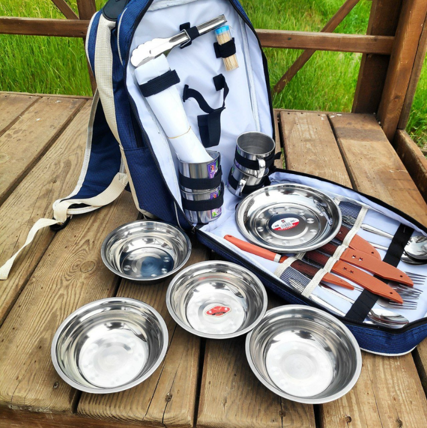 Рюкзак - холодильник с набором посуды на 4 персон / Туристический рюкзак для отдыха на природе 27в1 - фото 9 - id-p209269161