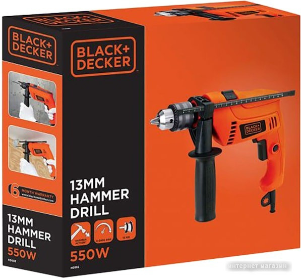 Ударная дрель Black & Decker HD555 - фото 5 - id-p209269928