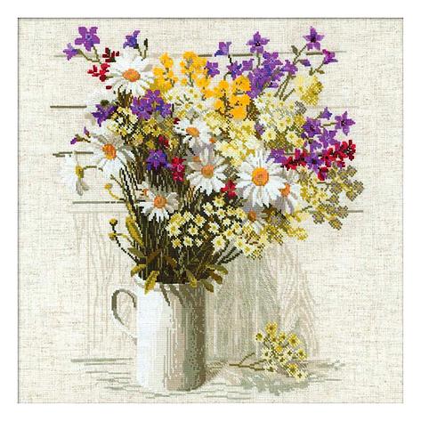 924 Набор для вышивания Риолис 'Полевые цветы' 45*45 см, фото 2