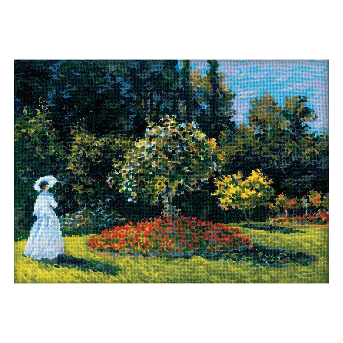 1225 Набор для вышивания Риолис по мотивам картины К.Моне 'Дама в саду', 40*30 см - фото 1 - id-p209271447