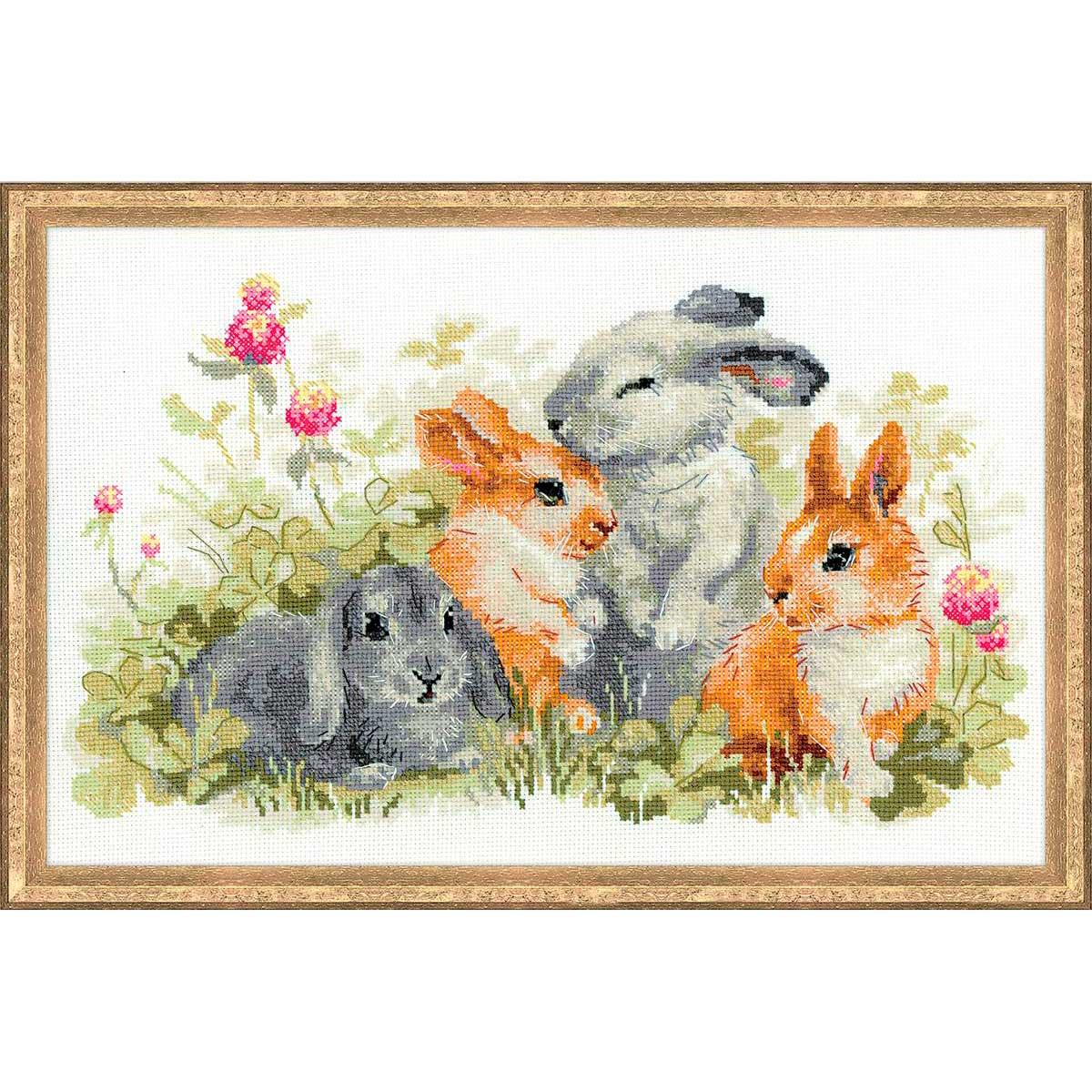 1416 Набор для вышивания Риолис 'Забавные крольчата', 40*25 см - фото 1 - id-p209271483