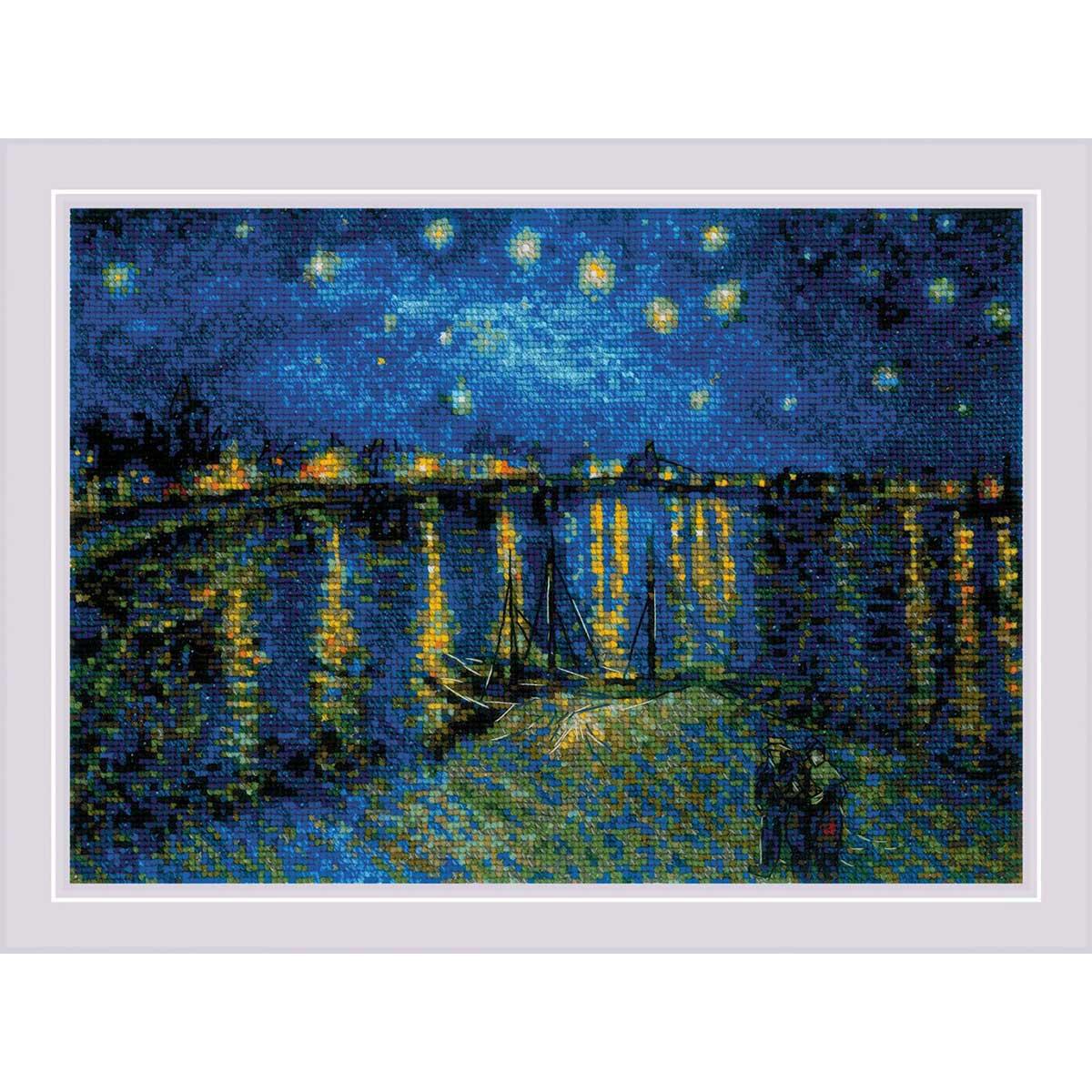 1884 Набор для вышивания Риолис 'Звездная ночь над Роной' по мотивам картины В. Ван Гога' 38*26 см - фото 1 - id-p209271819