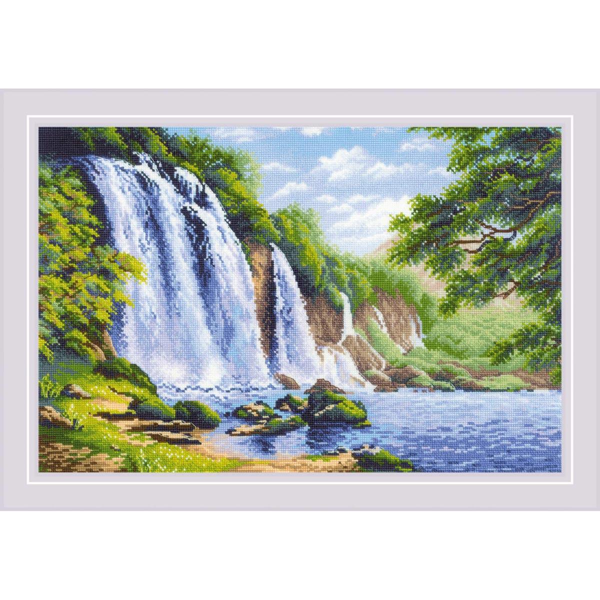 1908 Набор для вышивания Риолис 'Шум водопада'60*40см - фото 1 - id-p209271843