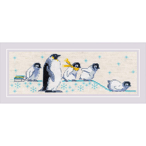 1975 Набор для вышивания Риолис 'Пингвинчики' 24*8см, фото 2