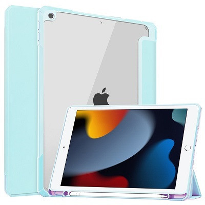 Защитный чехол книжка Acrylic TPU Case с креплением для стилуса голубой для Apple iPad 10.2 - фото 1 - id-p209272462