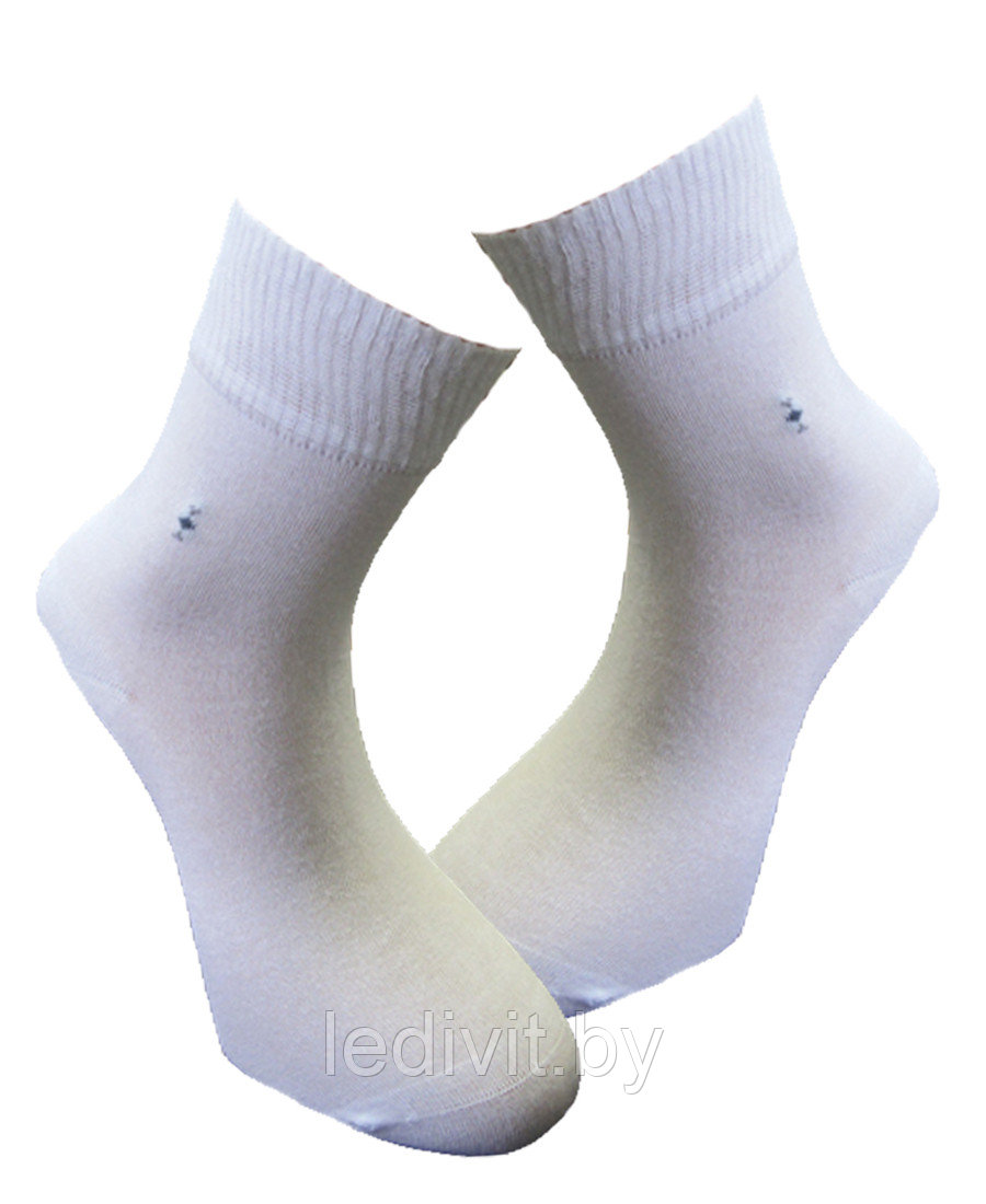 Мужские белые носки с ослабленной резинкой - фото 2 - id-p209272733