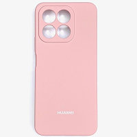 Силиконовый чехол с микрофиброй Silicone Case светло-розовый для Honor X8a