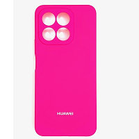 Силиконовый чехол с микрофиброй Silicone Case ярко-розовый для Honor X8a
