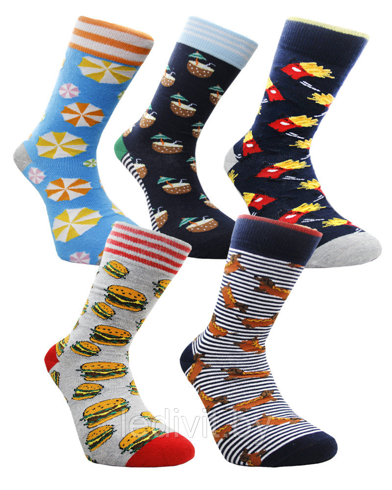 Мужские носки с разноцветным принтом - фото 1 - id-p209272836