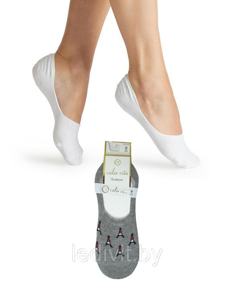 Серые женские носки -"невидимки" - фото 2 - id-p209272903