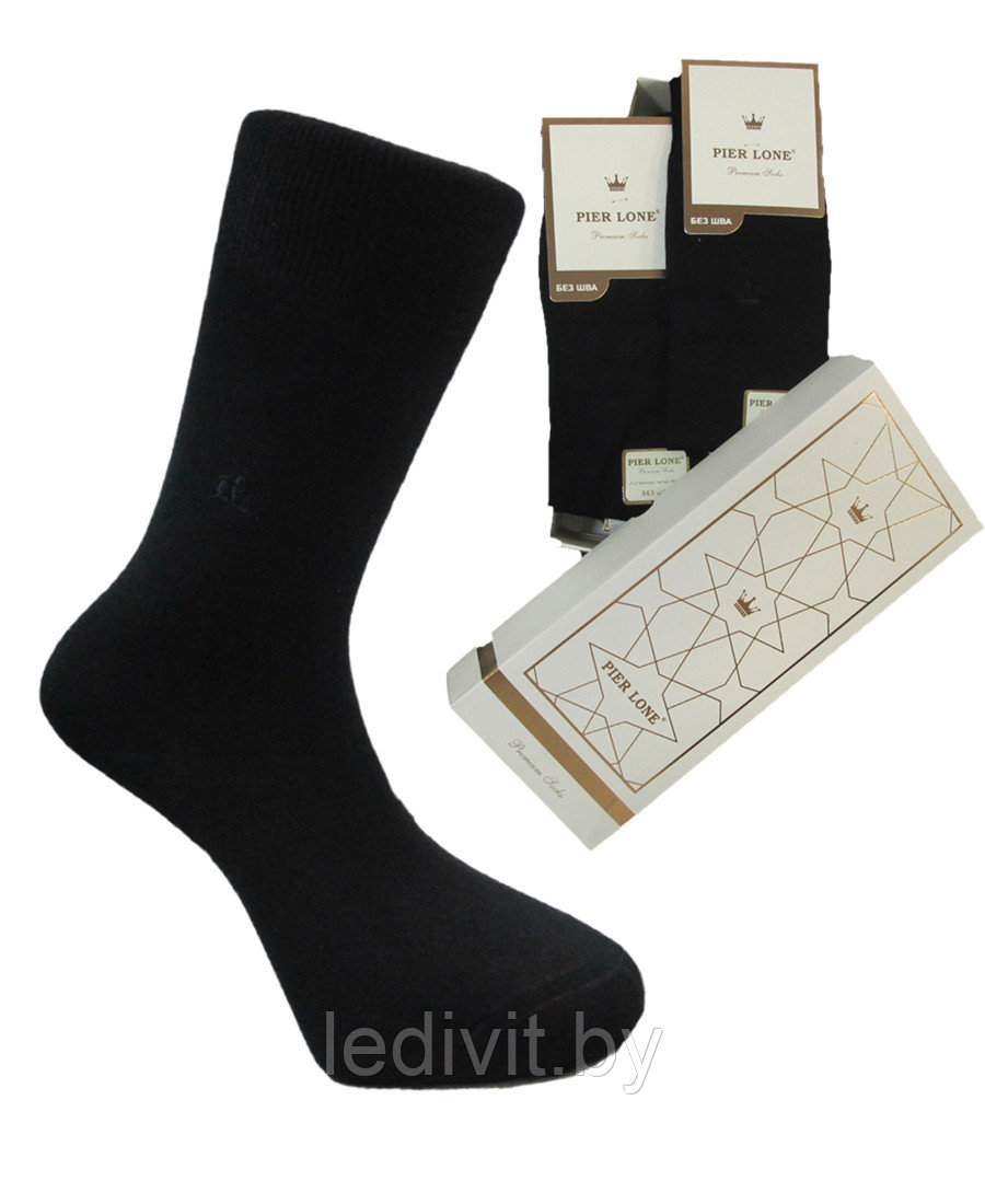 Мужские черные носки с вышивкой бамбук - фото 2 - id-p209273105