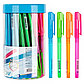 Ручка шариковая Deli Arrow, линия 0,4мм, синяя, корпус прозрачный, пастель ассорти, фото 3