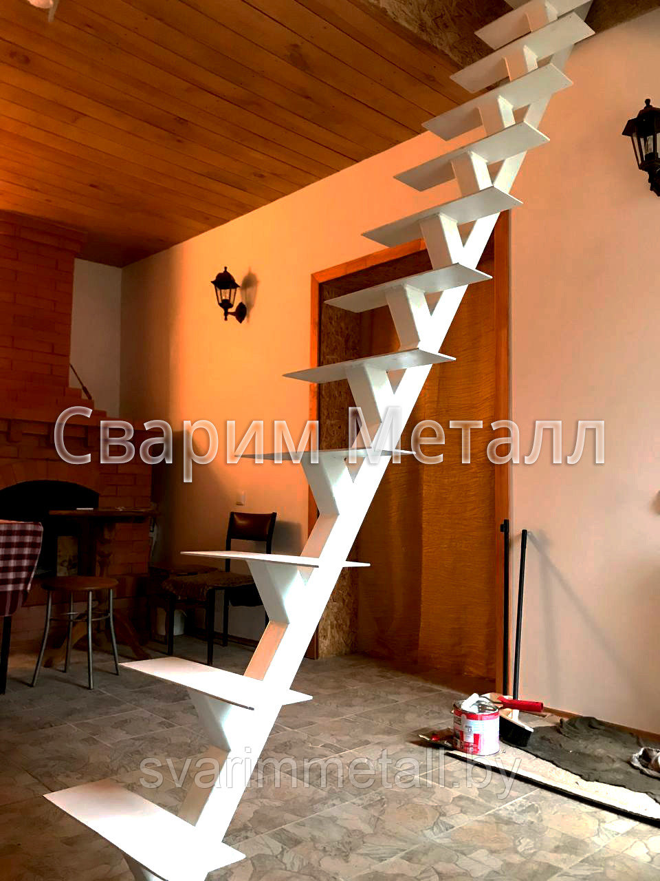 Лестница внутренняя с гусиным шагом - фото 8 - id-p209279496