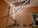 Лестница внутренняя на ломаном зигообразном косоуре, фото 6