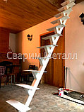 Лестница внутренняя на ломаном зигообразном косоуре, фото 7
