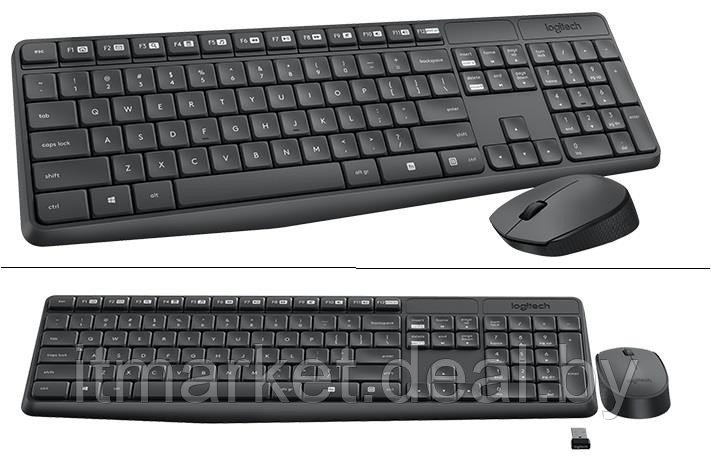 Клавиатура+мышь Logitech MK235 Black Wireless (920-007948) - фото 2 - id-p209279972
