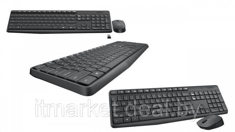 Клавиатура+мышь Logitech MK235 Black Wireless (920-007948) - фото 3 - id-p209279972